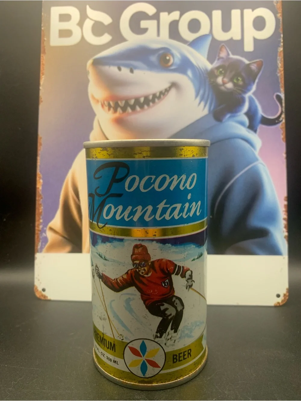 Vintage Beer Can Pocono Mountain Premium Beer Steel Can Pull Tab Empty Skiing